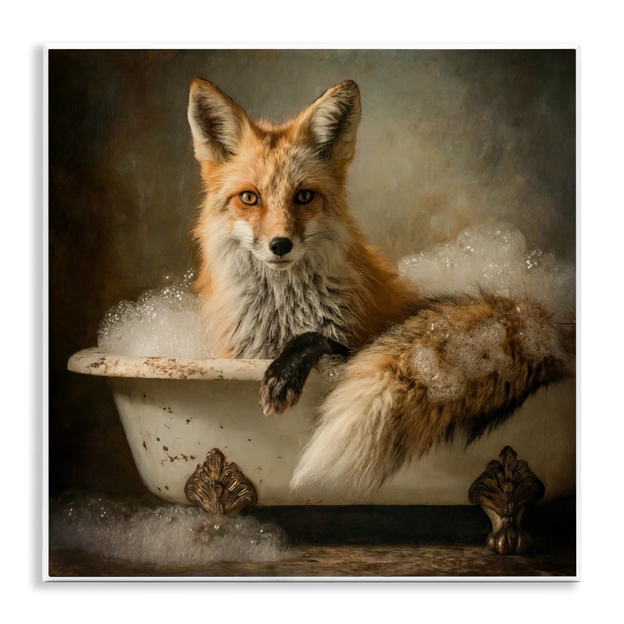 Stupell Industries Red Fox Bubble Bath Wall Plaque Art, design by Tina LeCour