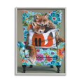 thumbnail image 1 of Stupell Industries Red Fox Pair Sitting Chair Spring Floral Pattern, 16 x 20, Design by Kamdon Kreations, 1 of 5