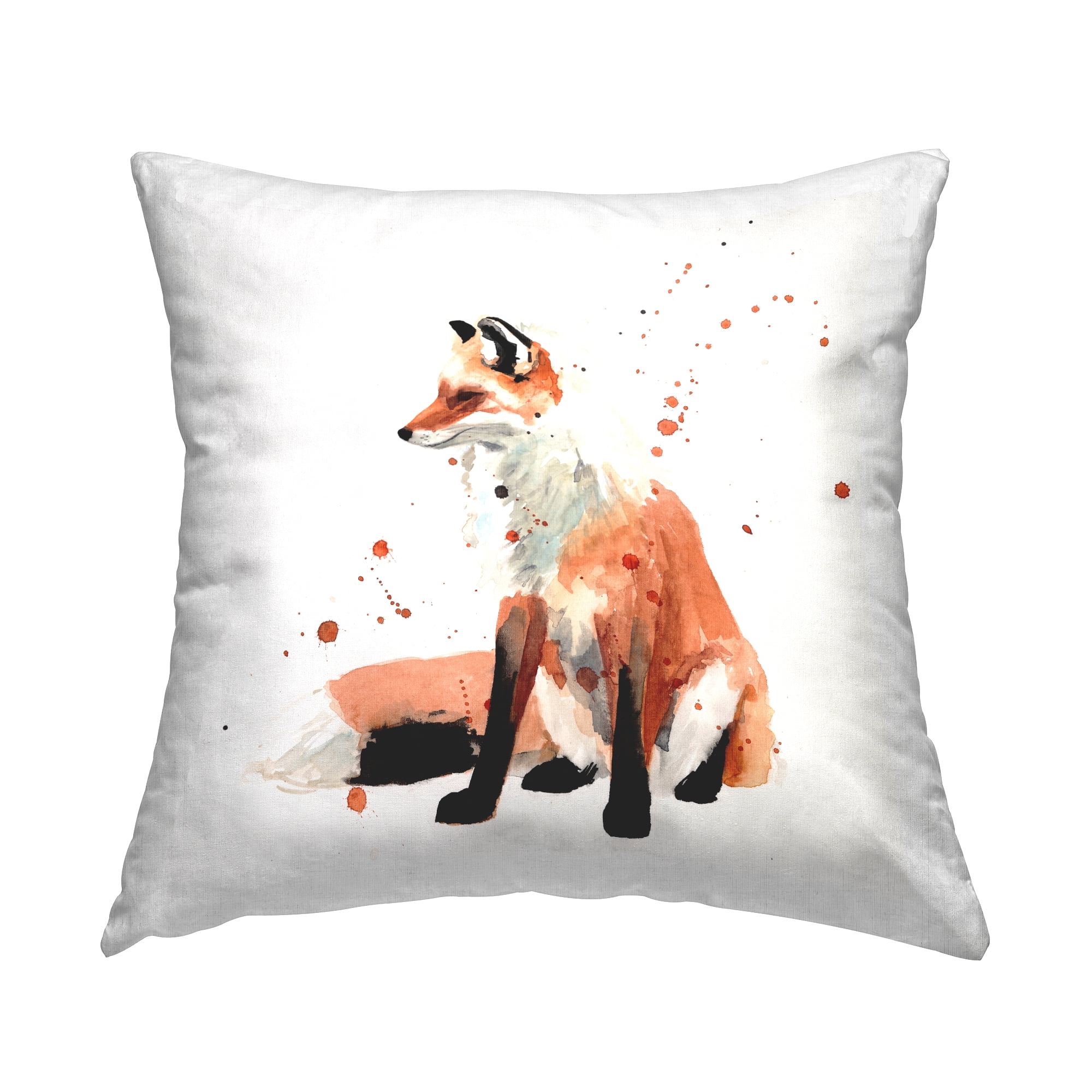 Stupell Industries Red Fox Sitting Minimal Wildlife Nature Design by Victoria Borges Throw Pillow