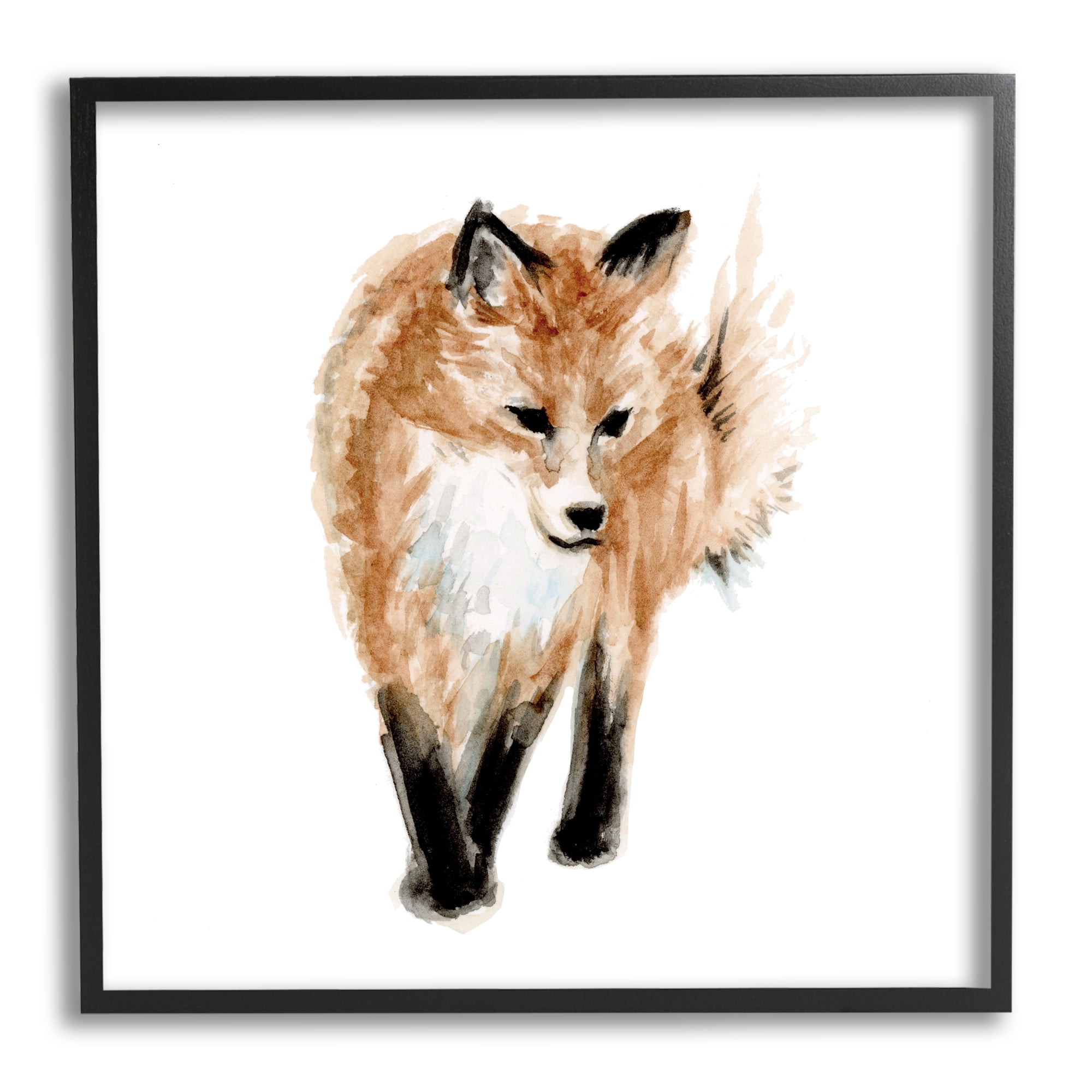 Stupell Industries Red Fox Watercolor Painting Kids' Nursery Wild Animal, 12 x 12,Design by Fox Hollow Studios