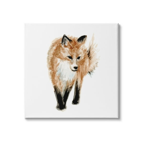 Stupell Industries Red Fox Watercolor Painting Kids' Nursery Wild Animal, 36 x 36,Design by Fox Hollow Studios
