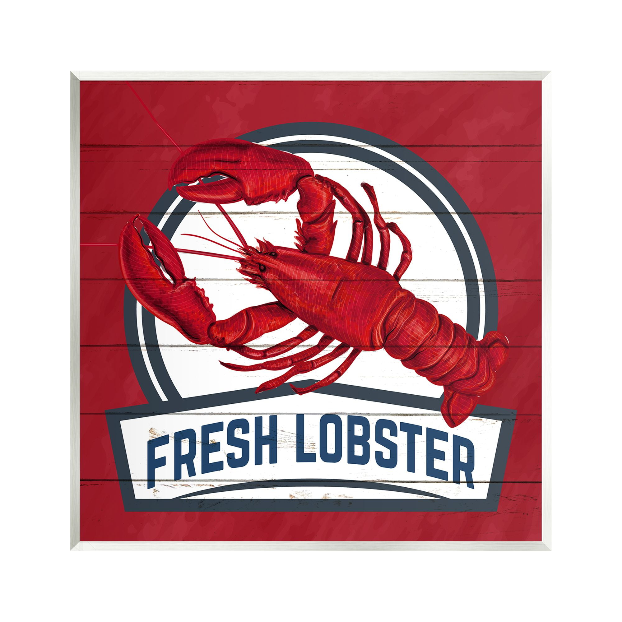 Stupell Industries Red Fresh Lobster Phrase Animals & Insects Painting Unframed Art Print Wall Art, 12 x 12