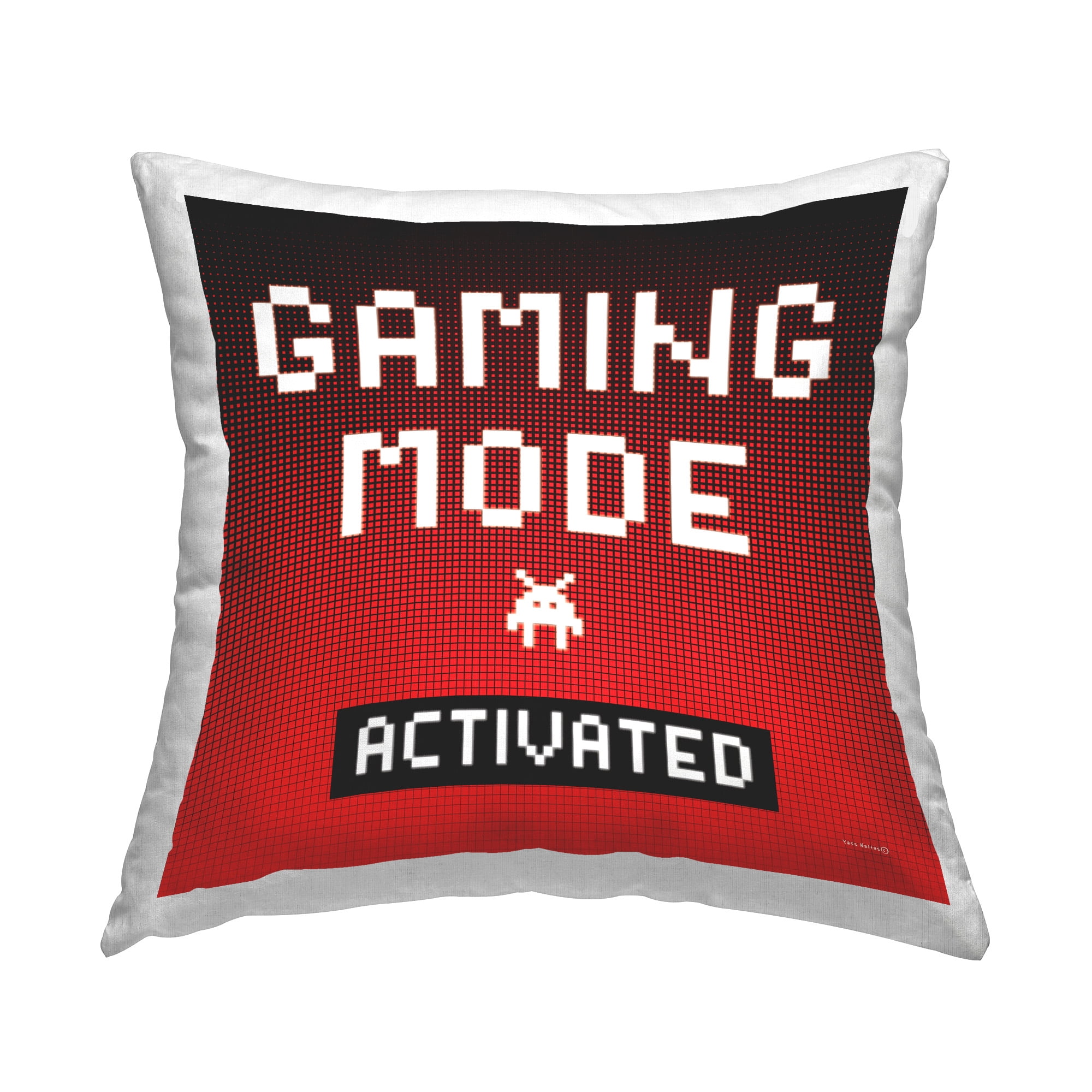 Stupell Industries Red Gaming Mode Activated Decorative Printed Throw Pillow Design by Yass Naffas Designs