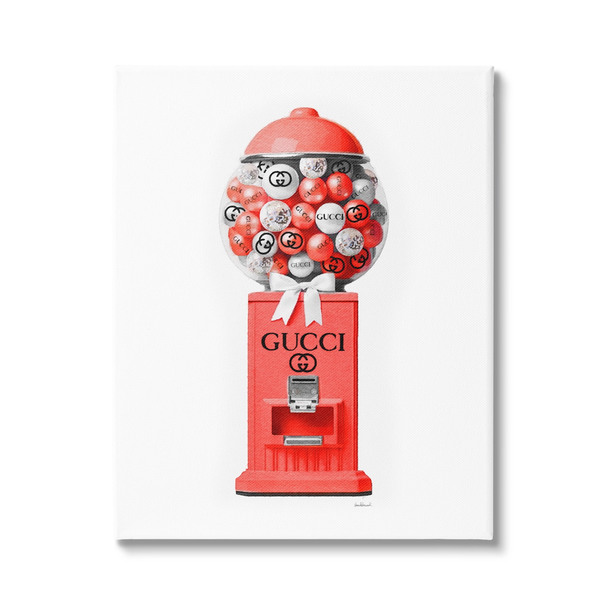 Stupell Industries Red Glam Candy Machine Beauty & Fashion Painting Gallery Wrapped Canvas Art Print Wall Art, 30 x 40