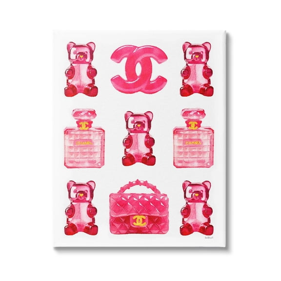 Stupell Industries Red Glam Gummy Candy Beauty & Fashion Painting Gallery Wrapped Canvas Art Print Wall Art, 36 x 48