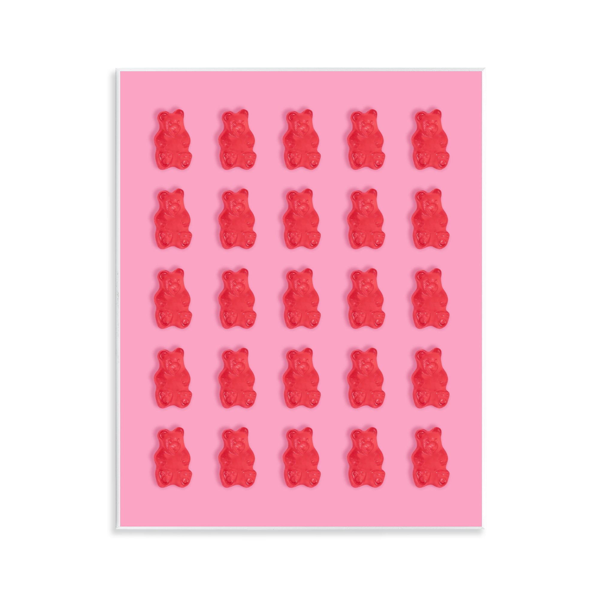 Stupell Industries Red Gummy Bears on Pink Wall Plaque Art, design by LISH Creative