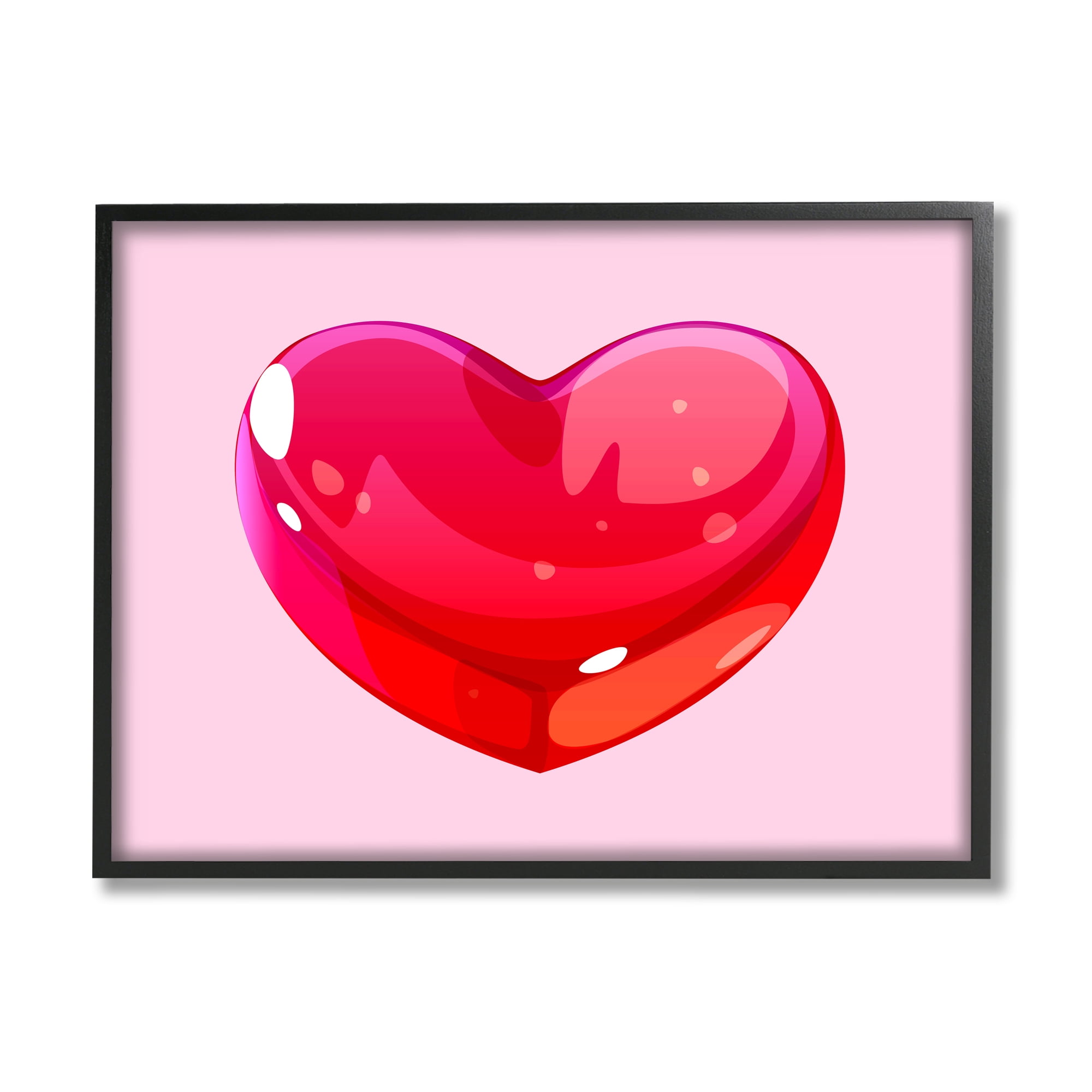 Stupell Industries Red Gummy Heart Food & Beverage Painting Black Framed Art Print Wall Art, 30 x 24