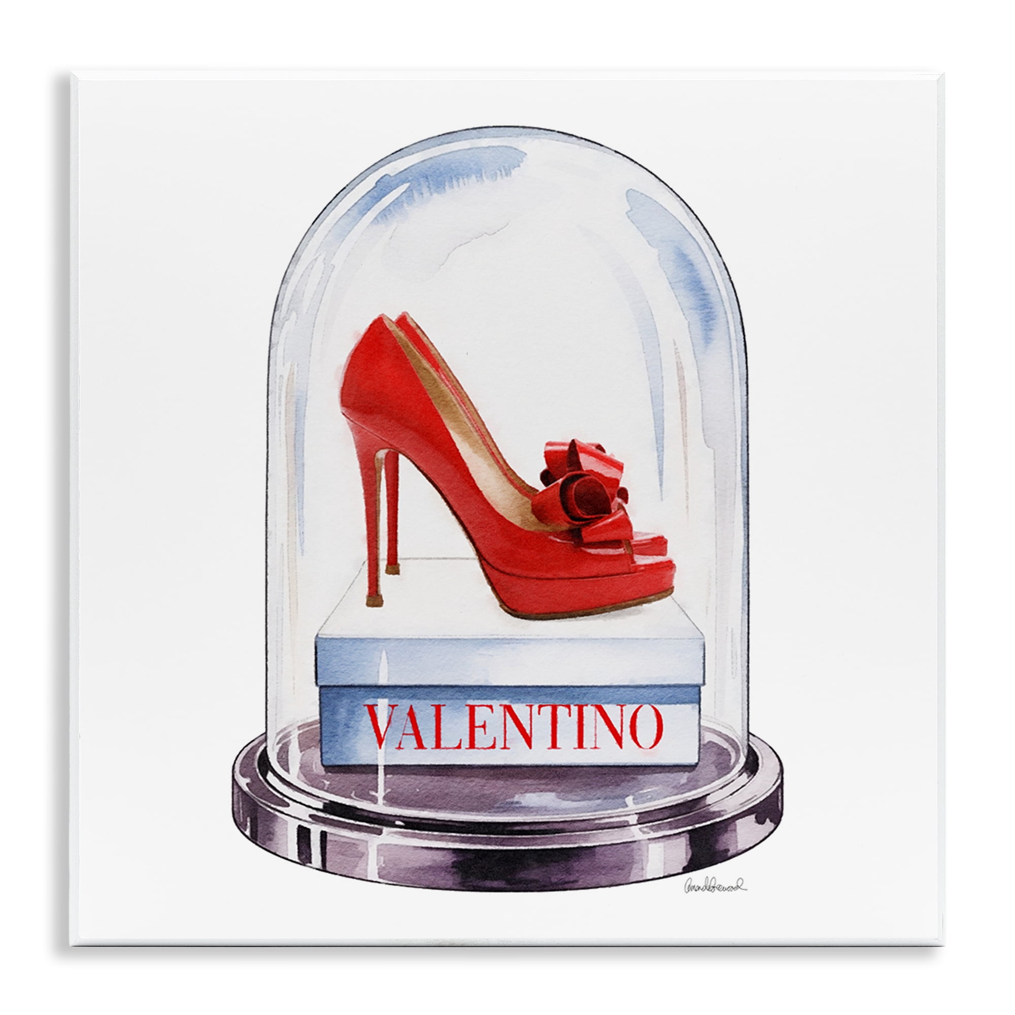 Stupell Industries Red Heels in Bell Jar Wall Plaque Art, design by Amanda Greenwood