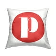 thumbnail image 1 of Stupell Industries Red Initial P Decorative Printed Throw Pillow, 18 x 18, 1 of 5