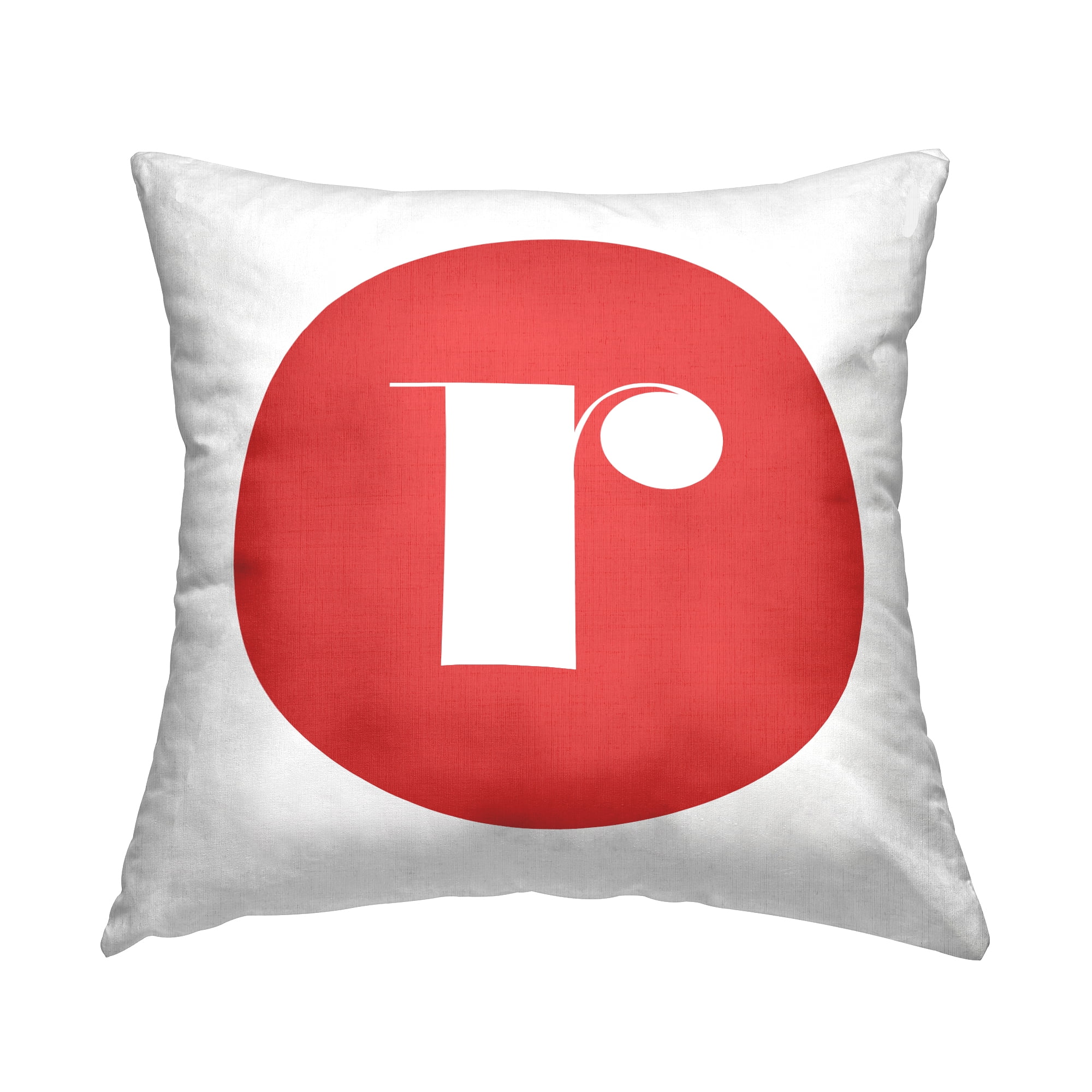 Stupell Industries Red Initial R Decorative Printed Throw Pillow, 18 x 18