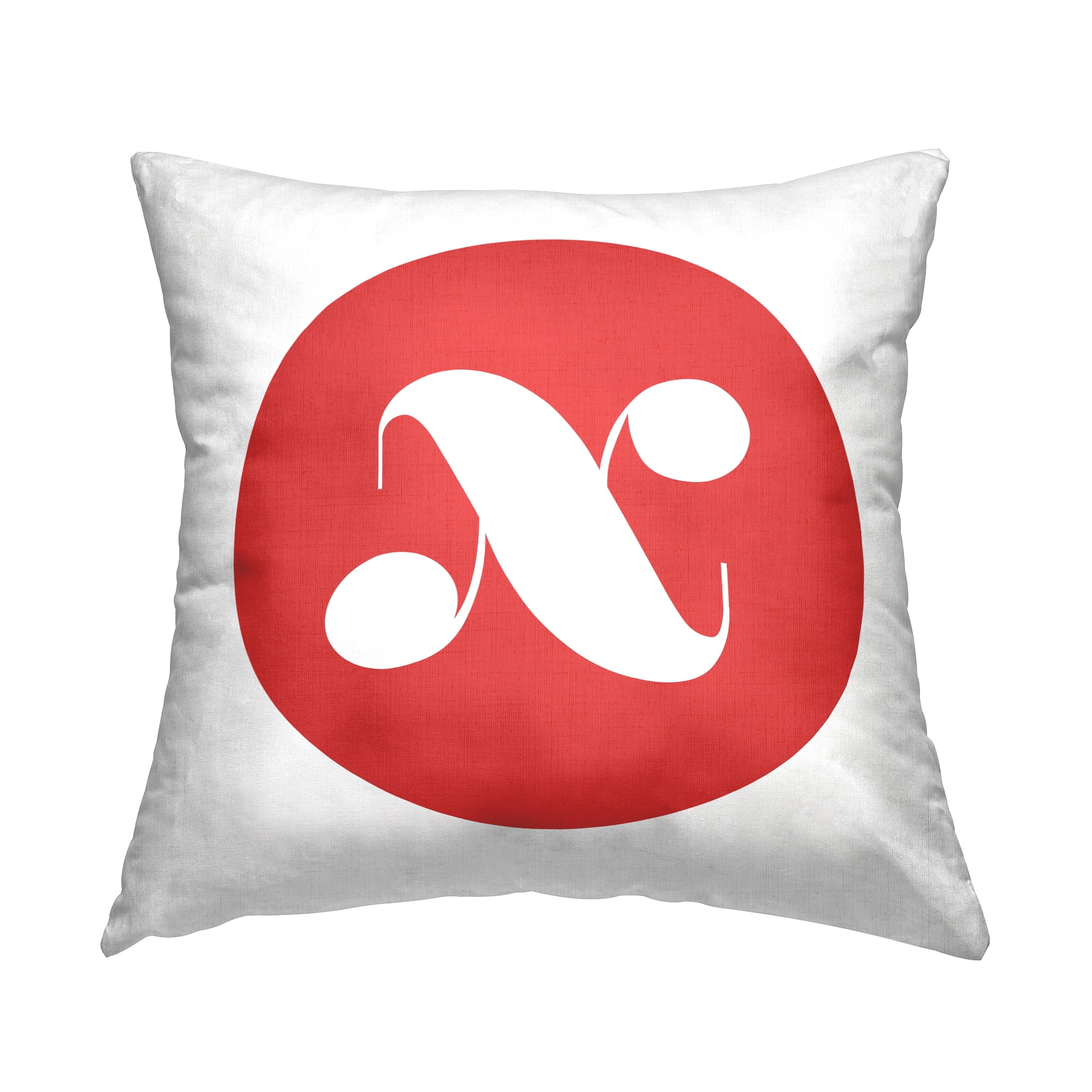 Stupell Industries Red Initial X Decorative Printed Throw Pillow, 18 x 18