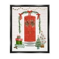 thumbnail image 1 of Stupell Industries Red Jolly Christmas Doorway Graphic Art Jet Black Floating Framed Canvas Print Wall Art, Design by Victoria Barnes, 1 of 6