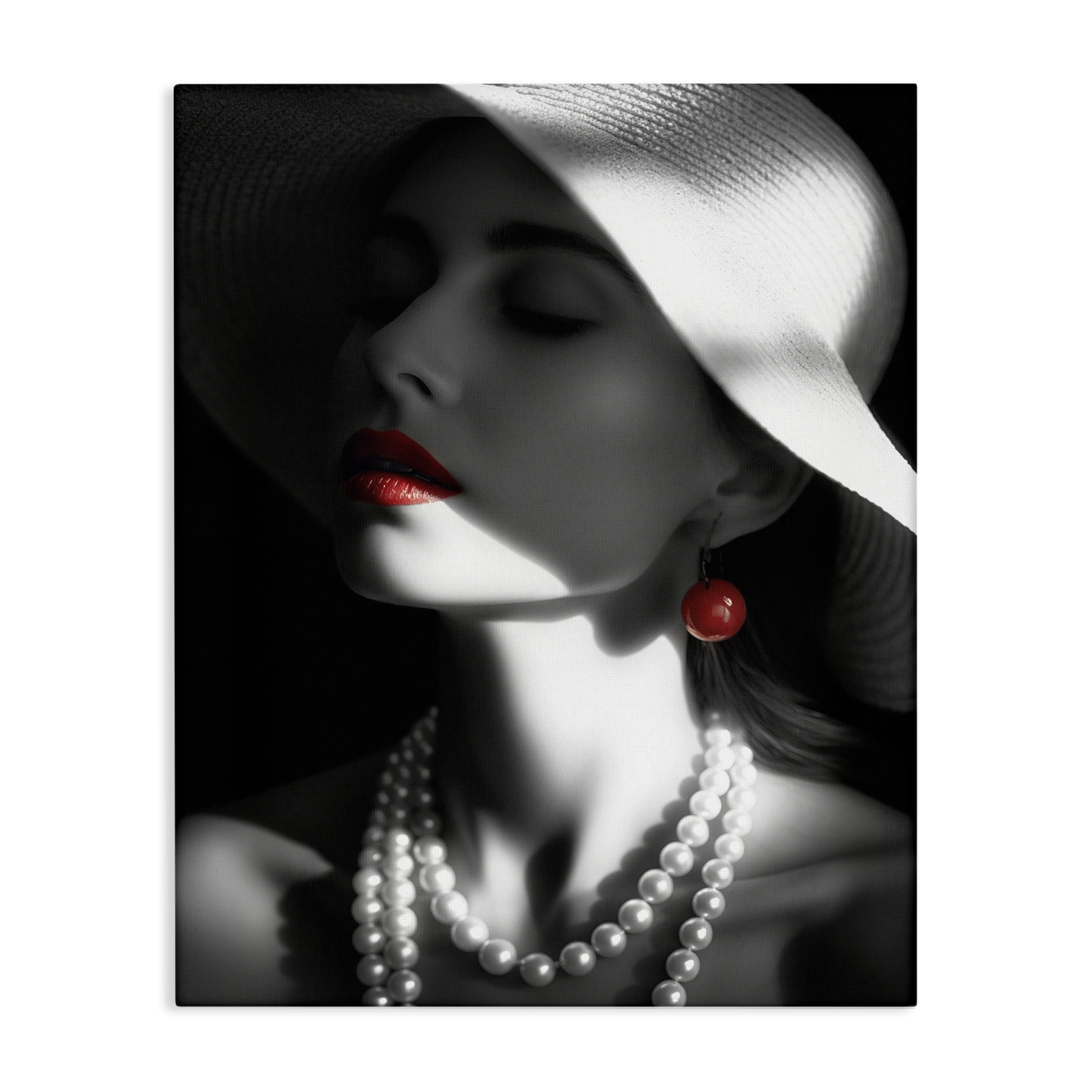 Stupell Industries Red Lipstick Fashionista Novelty Painting Gallery Wrapped Canvas Art Print Wall Art, 16 x 20