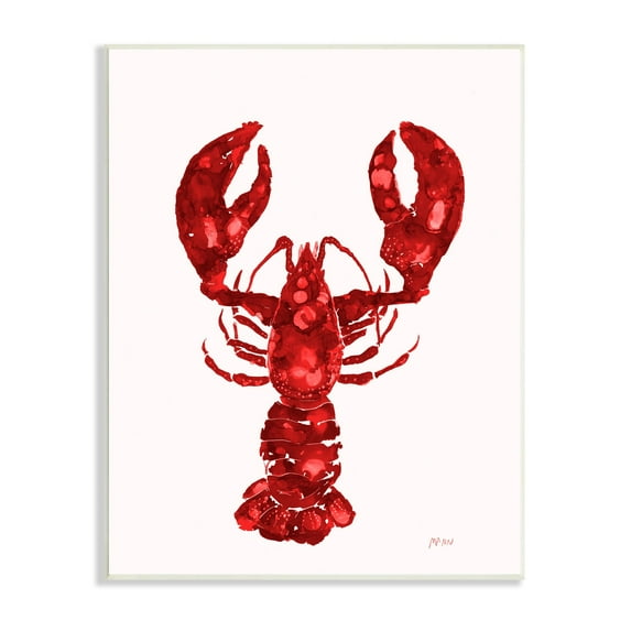 Stupell Industries Red Lobster Marine Paint Speckled Watercolor Painting Unframed Art Print Wall Art, Design by Patti Mann