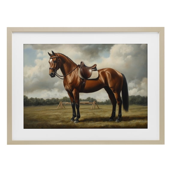 Stupell Industries Traditional Red Mare in Pastoral Landscape Birch Framed Print Under Glass, 23 x 17, by Petals Prints Design