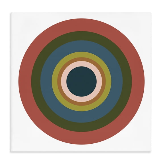 Stupell Industries Modern Red Modern Circles Canvas Art, 17 x 17, by Jim Schlotzhauer