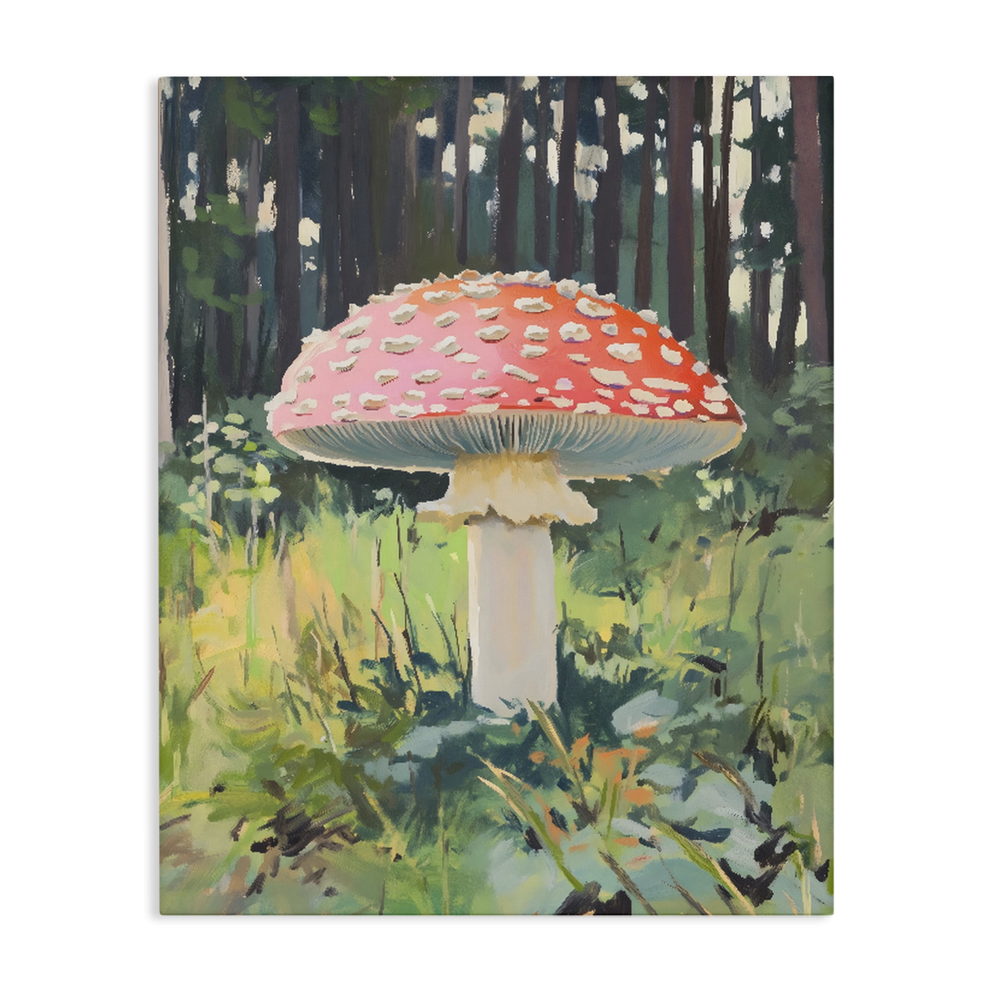 Stupell Industries Red Mushroom in Sunlit Forest Canvas Wall Art, design by The Prints Vibe