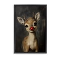 thumbnail image 1 of Stupell Industries - Red Nose Baby Reindeer Black Floating Frame Canvas Art, 21 x 31, 1 of 8