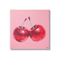 Stupell Industries Red Patterned Cherries Food & Beverage Painting Gallery Wrapped Canvas Art Print Wall Art, 17 x 17