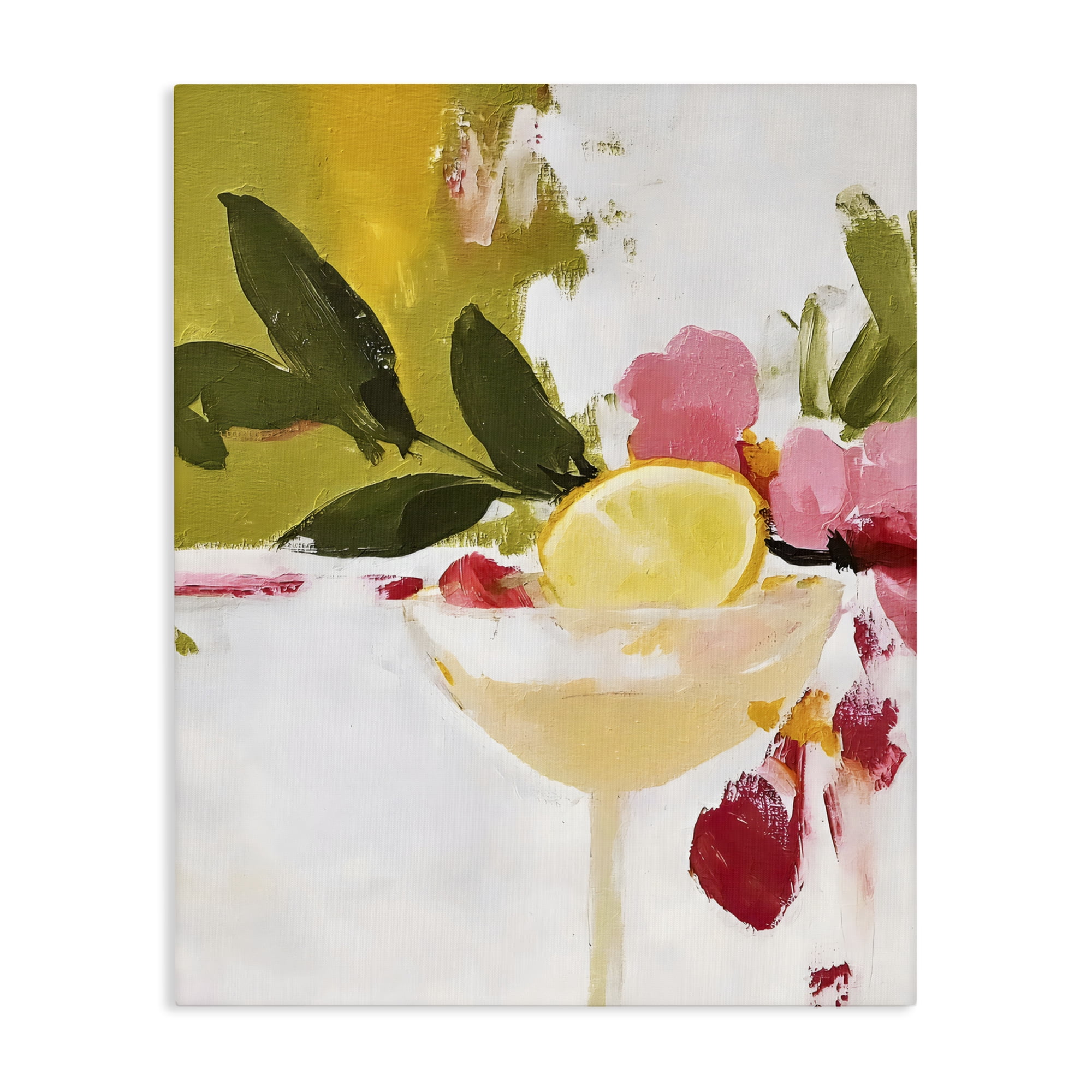 Stupell Industries Red & Pink with Lemons Canvas Wall Art, design by Riley B
