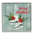 thumbnail image 1 of Stupell Industries Red Poinsettia Ice Skating Shoes Merry Christmas Sentiment Inspirational Painting Gray Framed Art Print Wall Art, 12 x 12, 1 of 7