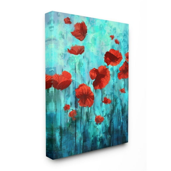 Stupell Industries Red Poppies Growing in Blue Sky Floral Design Designed by Ziwei Li