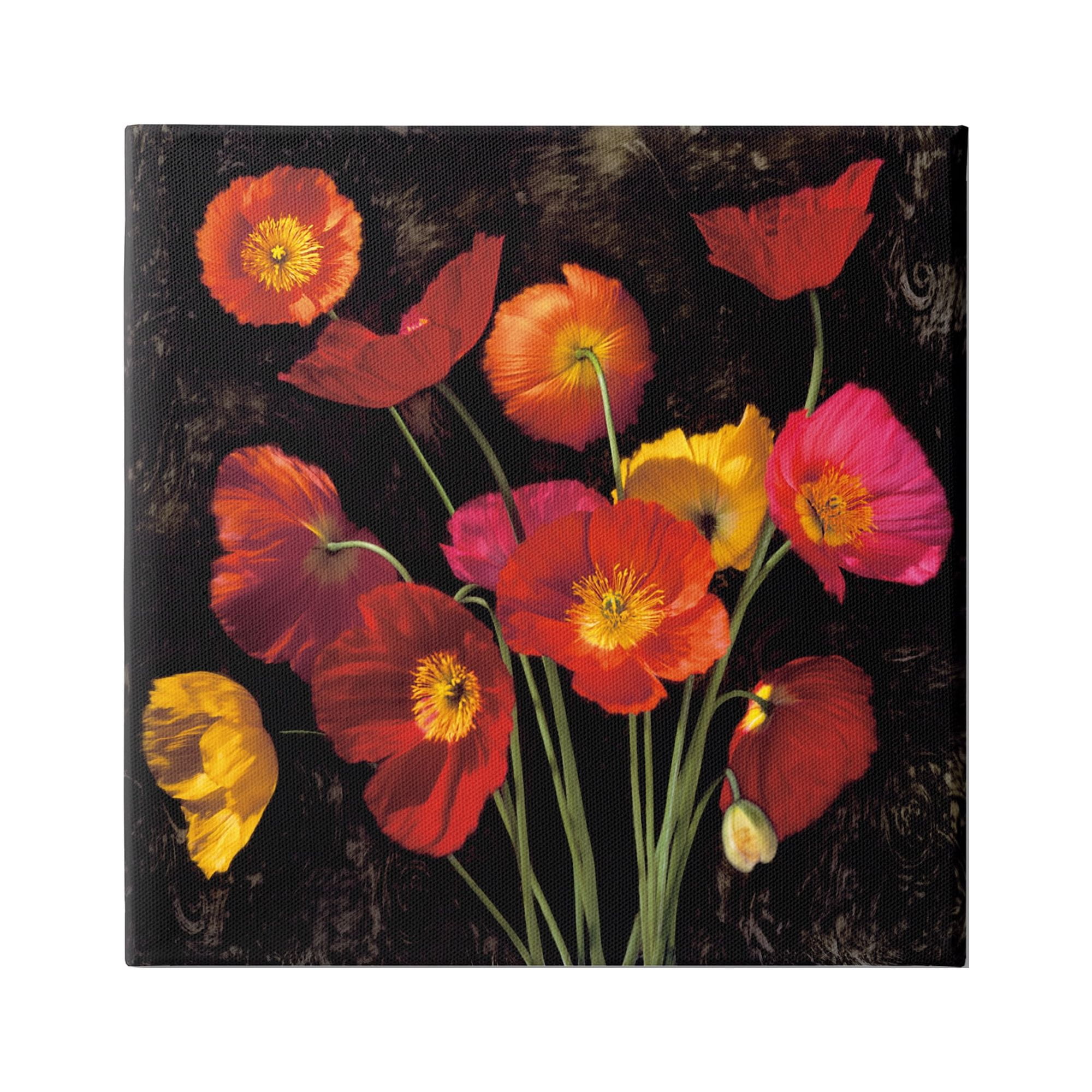 Stupell Industries Red Poppies Photography Botanical & Floral Photography Gallery Wrapped Canvas Print Wall Art, 36 x 36