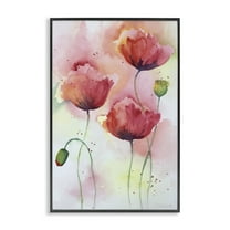 Stupell Industries Red Poppies with Speckles Floral Painting Black Framed Art Print Wall Art, 12 x 18