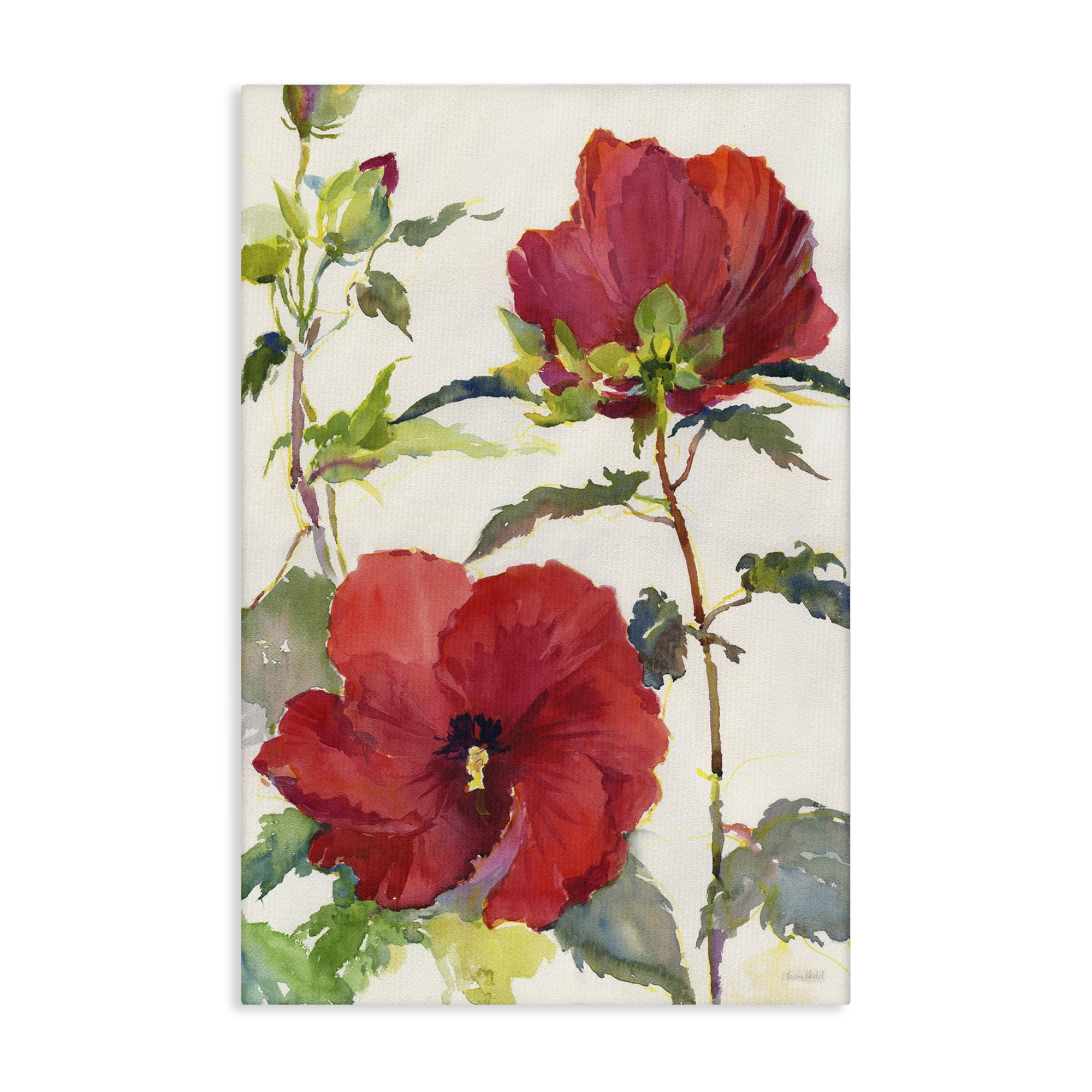 Stupell Industries Red Poppy Duo Botanical & Floral Painting Gallery Wrapped Canvas Art Print Wall Art, 30 x 45
