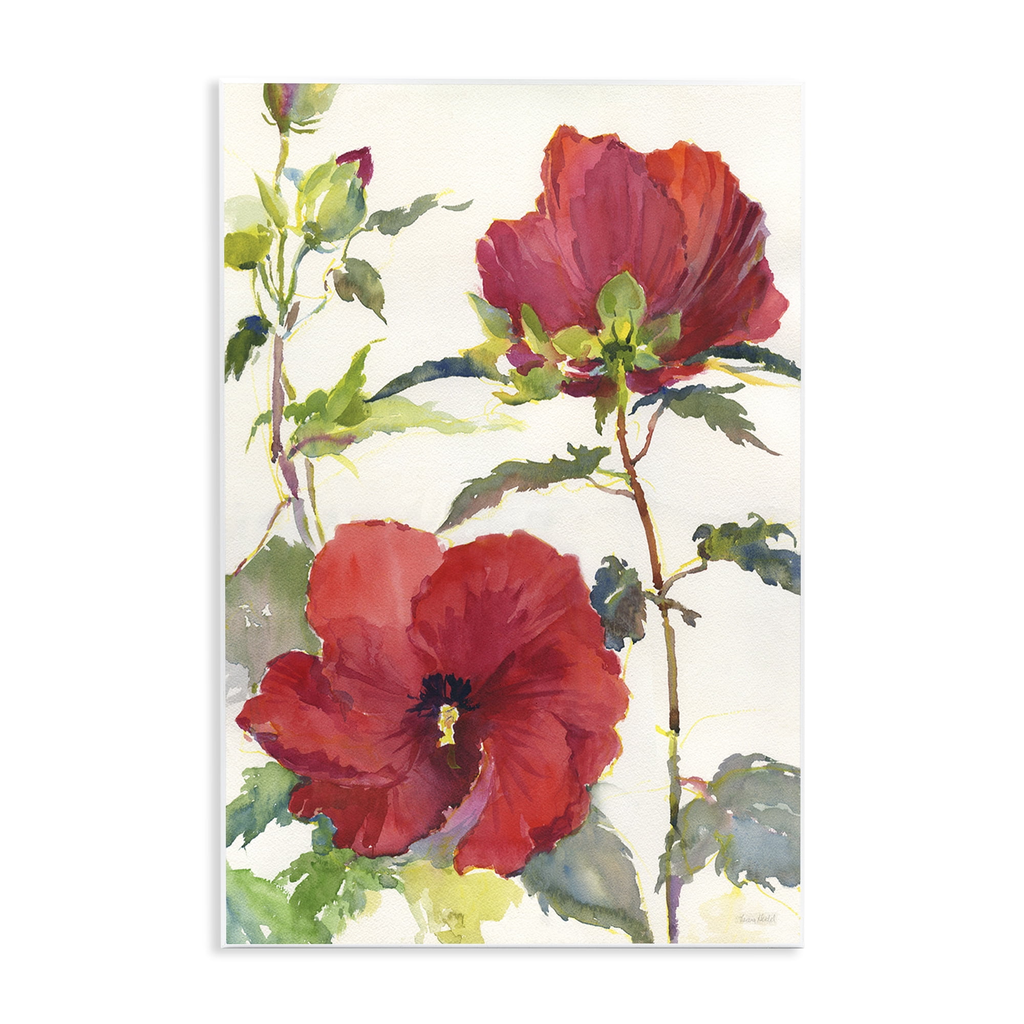 Stupell Industries Red Poppy Duo Botanical & Floral Painting Unframed Art Print Wall Art, 10 x 15