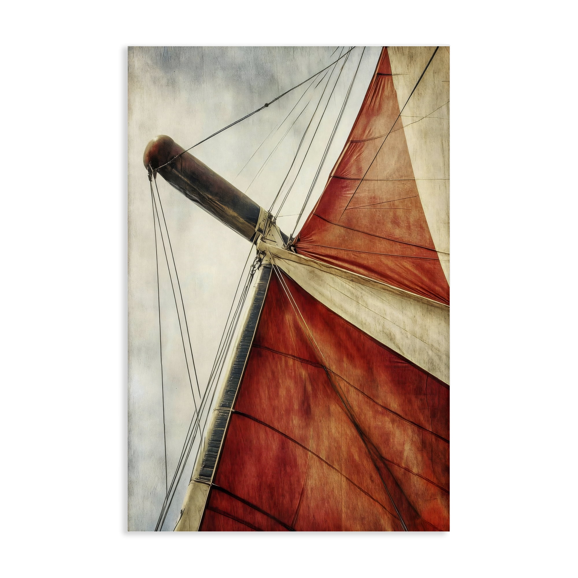Stupell Industries Red Sail at Sea Canvas Wall Art, design by Creative Studio