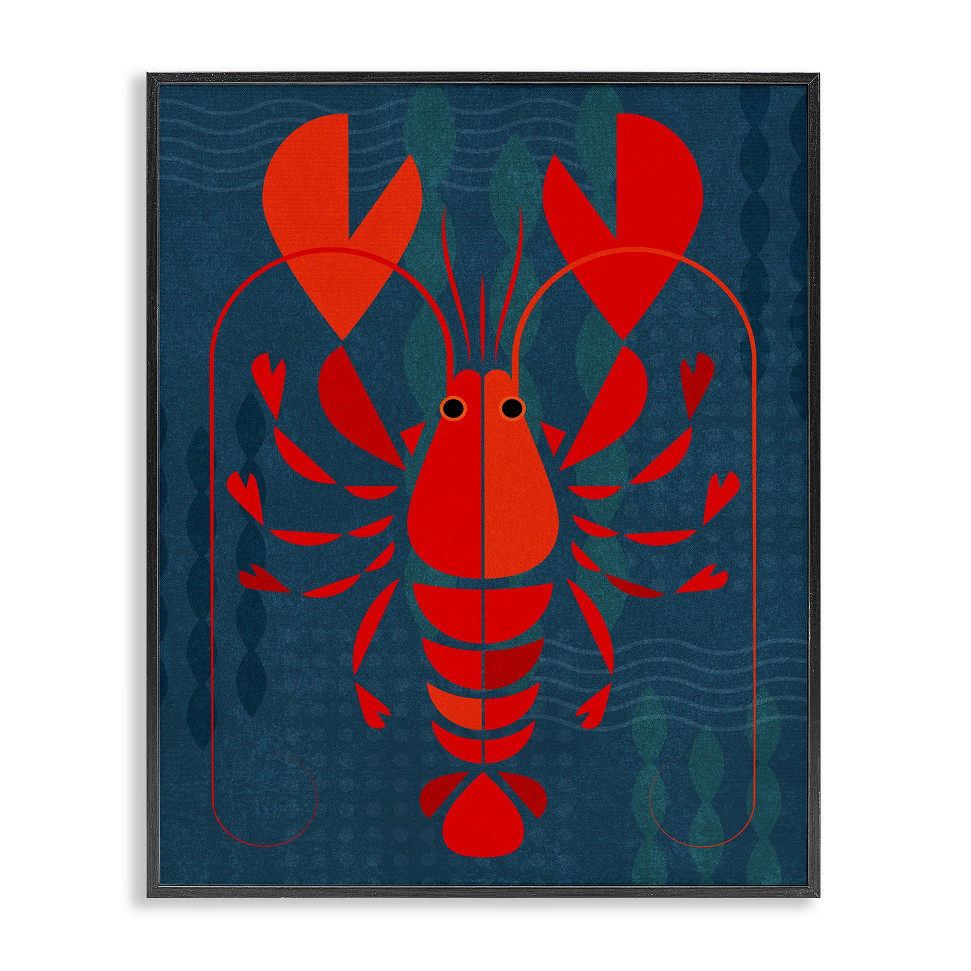 Stupell Industries Red Segmented Lobster Animals Painting Black Framed Art Print Wall Art, 11 x 14