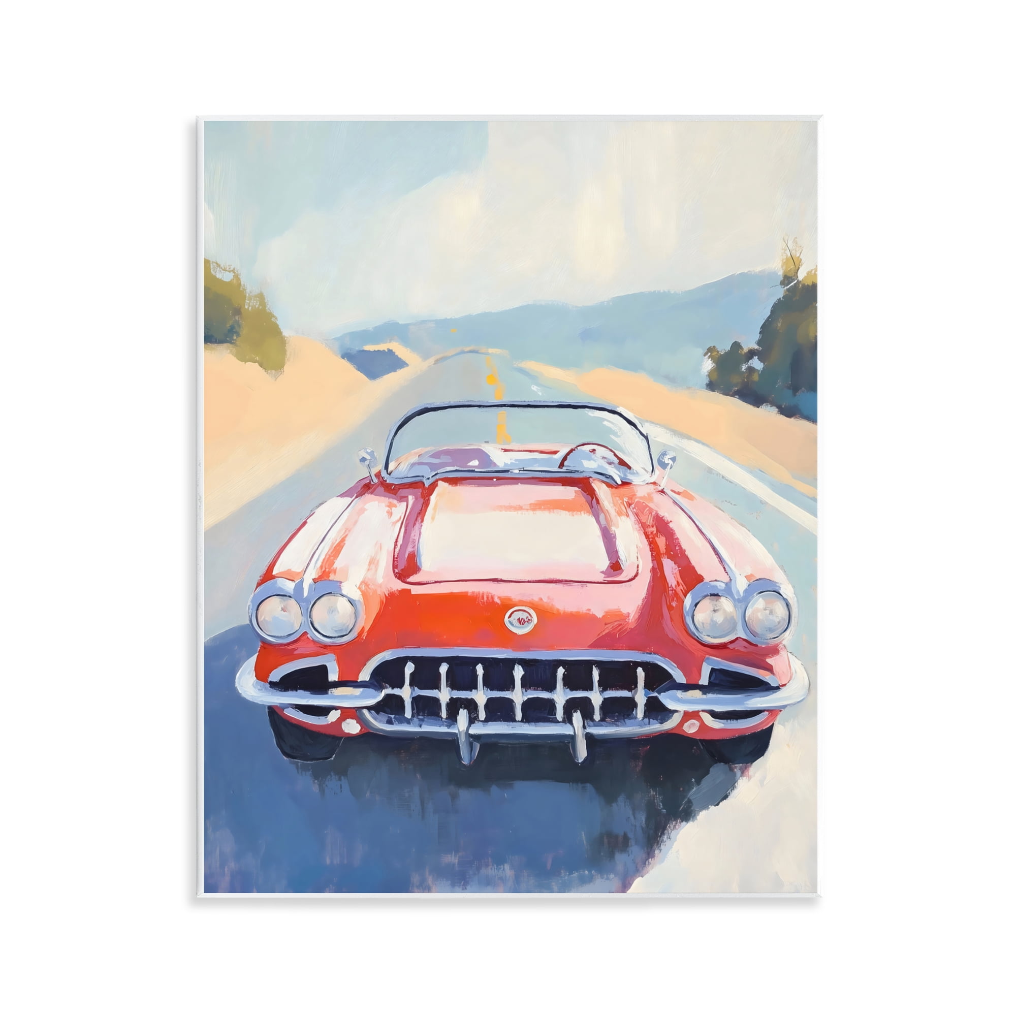 Stupell Industries Red Sports Car on Journey Wall Plaque Art, design by The Prints Vibe