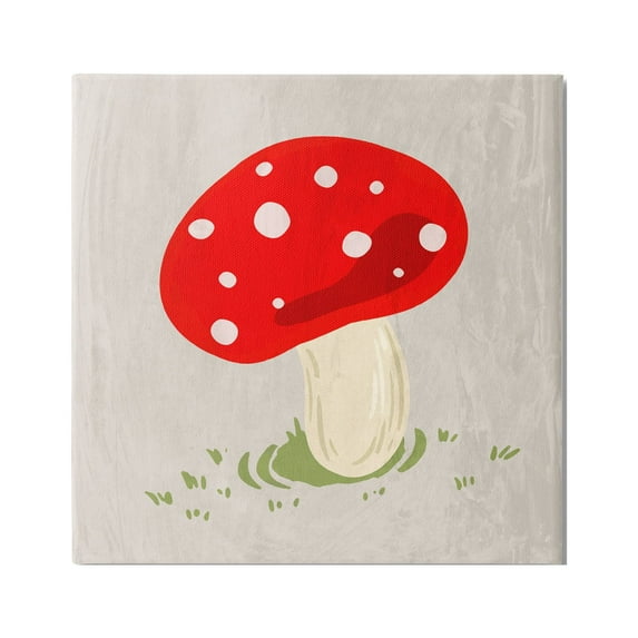 Stupell Industries Red Spotted Mushroom Botanical & Floral Painting Gallery Wrapped Canvas Print Wall Art, 36 x 36