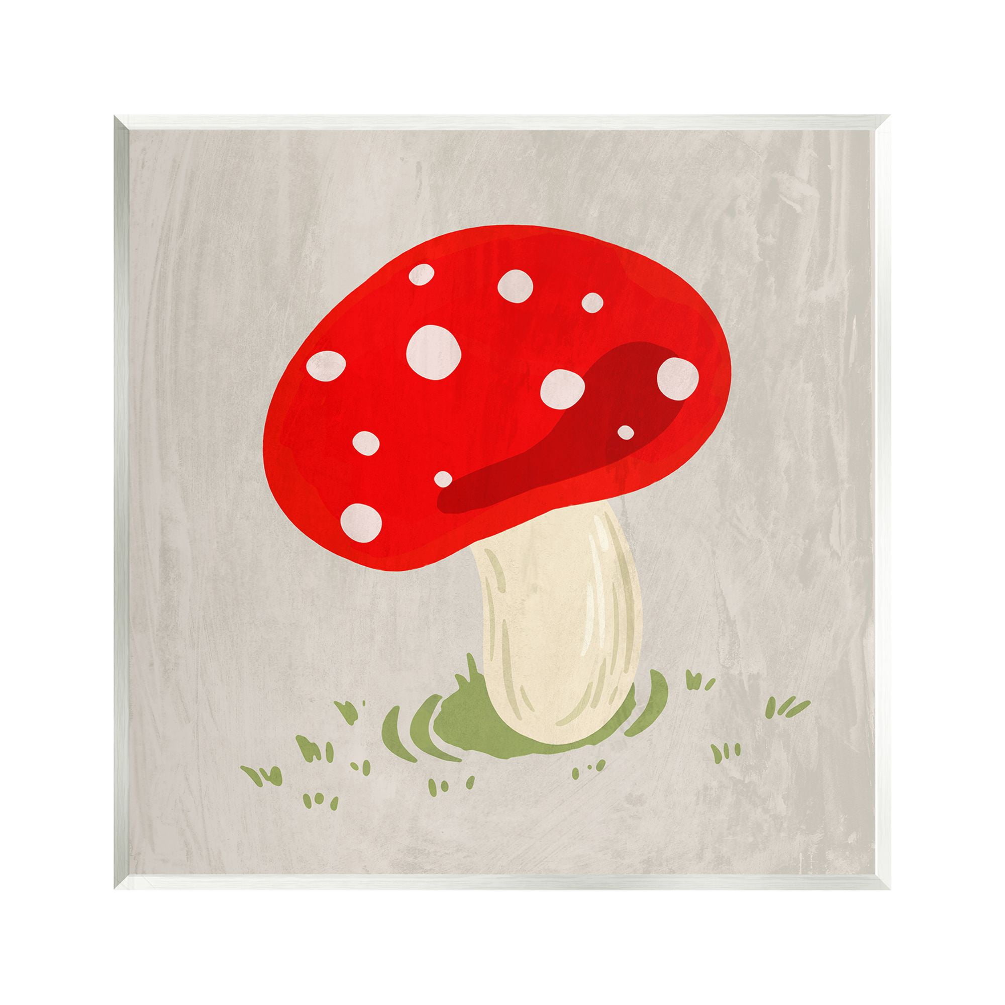 Stupell Industries Red Spotted Mushroom Botanical & Floral Painting Unframed Art Print Wall Art, 12 x 12