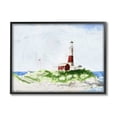 thumbnail image 1 of Stupell Industries Red Striped Lighthouse on Coastal Cliff Black Framed, 16 x 20, Design by Melissa Hyatt LLC, 1 of 5