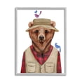thumbnail image 1 of Stupell Industries Red Tartan Bear Camping Gear Small Birds Framed Wall Art, 11 x 14, Design by Rachel Nieman, 1 of 5