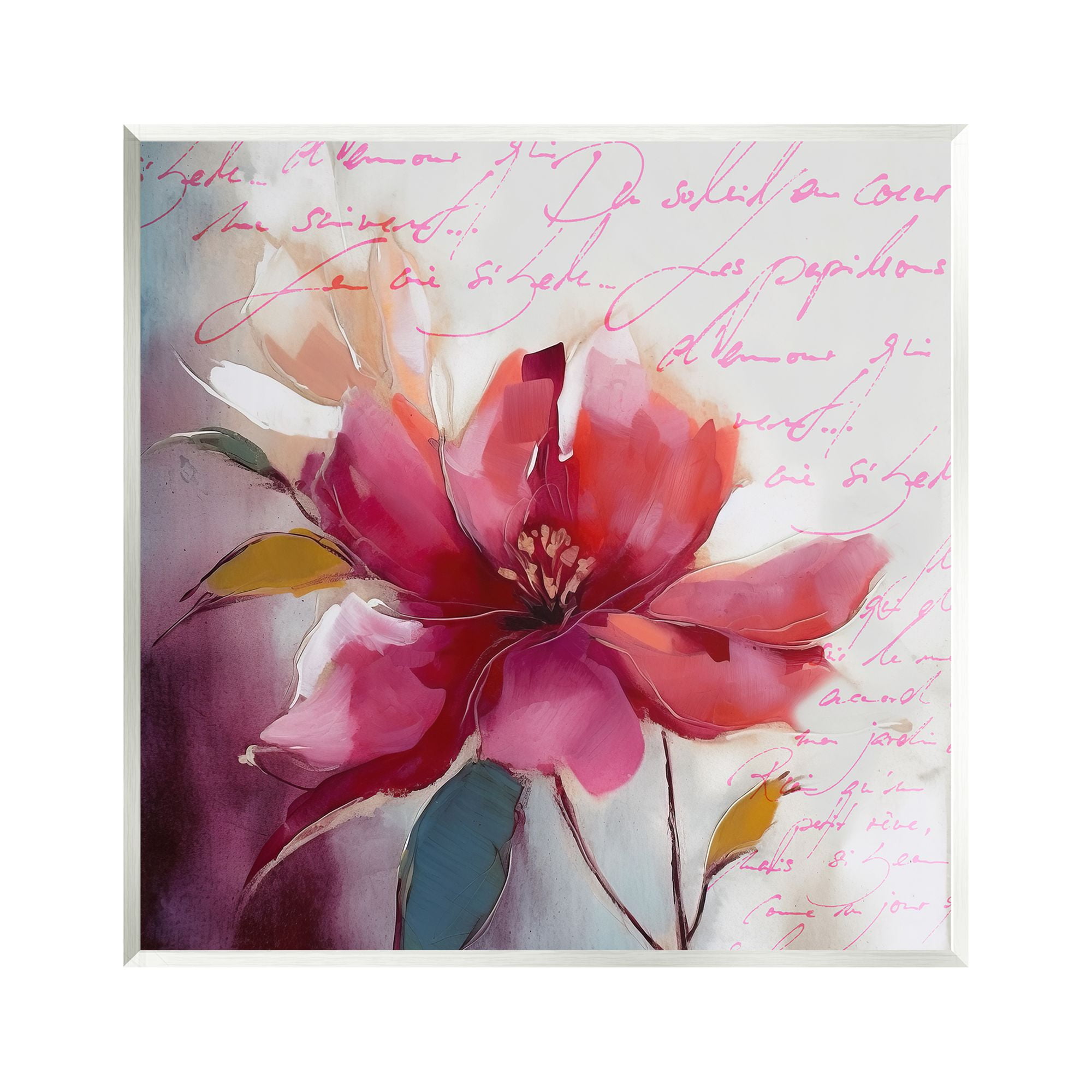 Stupell Industries Red Vintage Bloom Botanical & Floral Painting Unframed Art Print Wall Art, 12 x 12