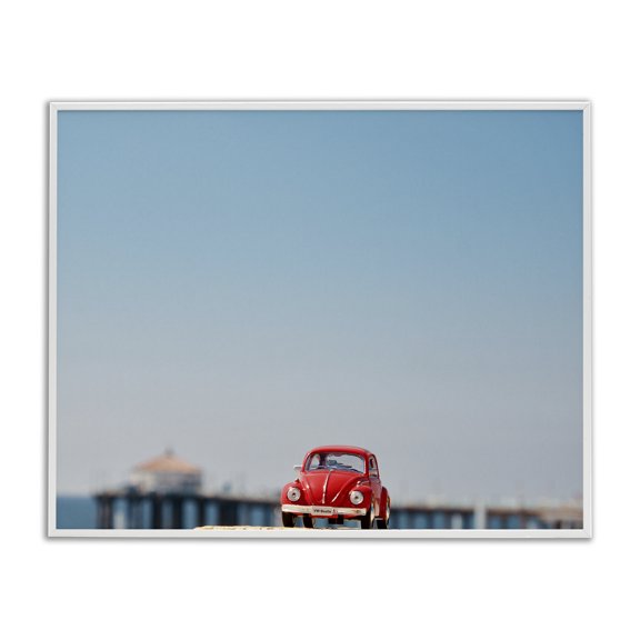 Stupell Industries Red Vintage Car Adventure White Framed Giclee Art design by Ashley Singleton, 16 x 20