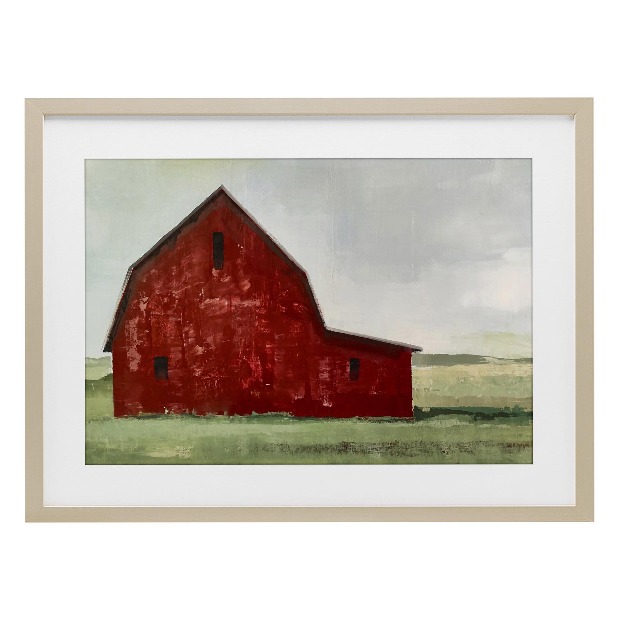 Stupell Industries Red Weathered & Wise Barn Birch Framed Print Under Glass, design by Max Maxx