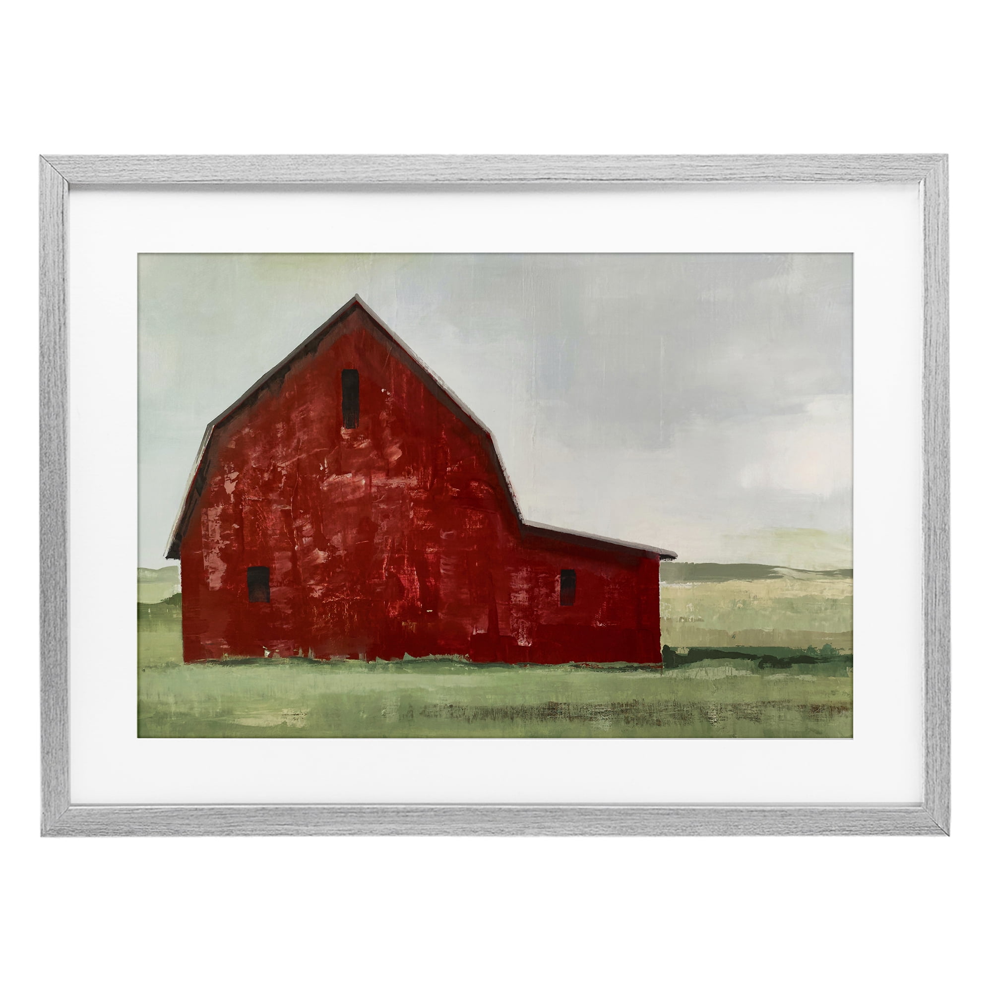 Stupell Industries Red Weathered & Wise Barn Gray Framed Print Under Glass, design by Max Maxx