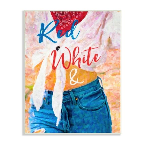 Stupell Industries Red White & Blue Patriotic American Celebration Graphic Art Unframed Art Print Wall Art, Design by Graffitee Studios
