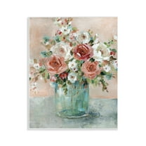 Stupell Industries Red & White Roses Floral Painting Unframed Art Print Wall Art, 11 x 14