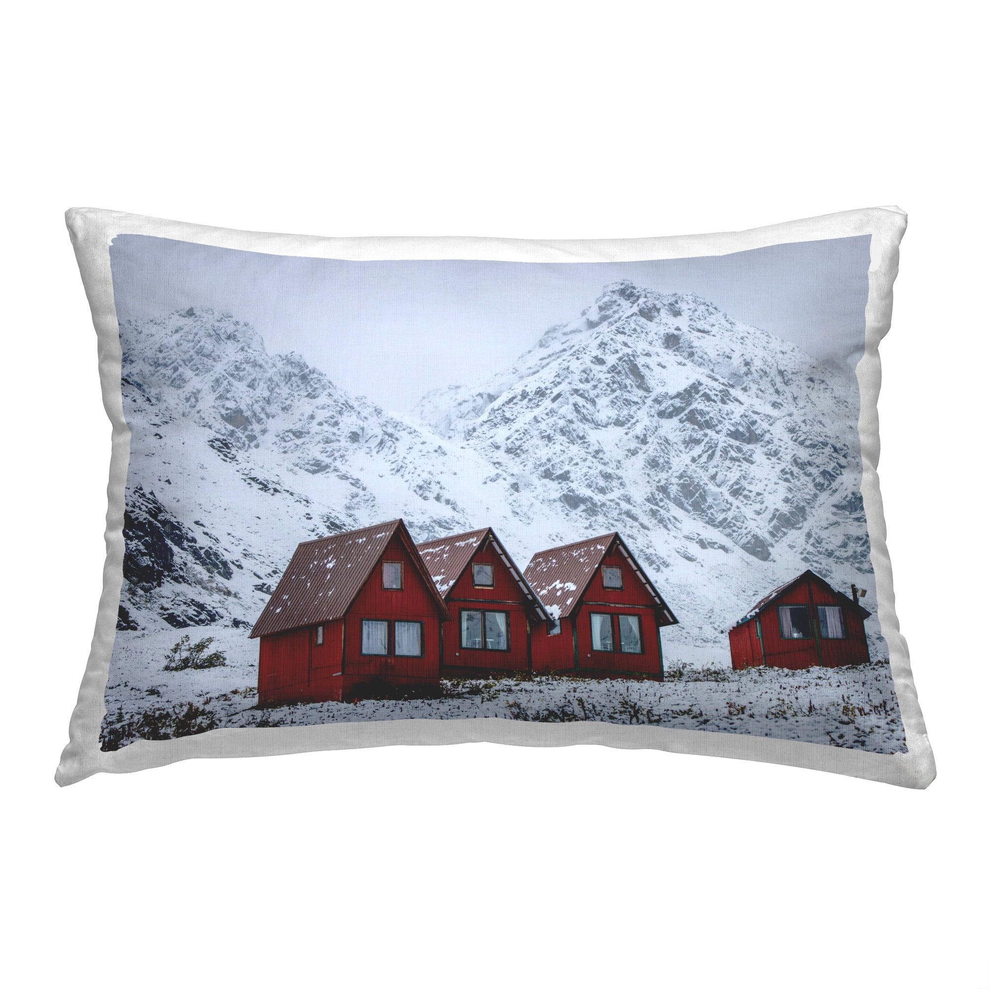 Stupell Industries Red Winter Cabins Decorative Printed Throw Pillow, 14 x 20