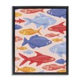 thumbnail image 1 of Stupell Industries Contemporary Red Yellow and Blue Fish Black Floating Frame Canvas Art, 17 x 21, by The Paper Curator, 1 of 8