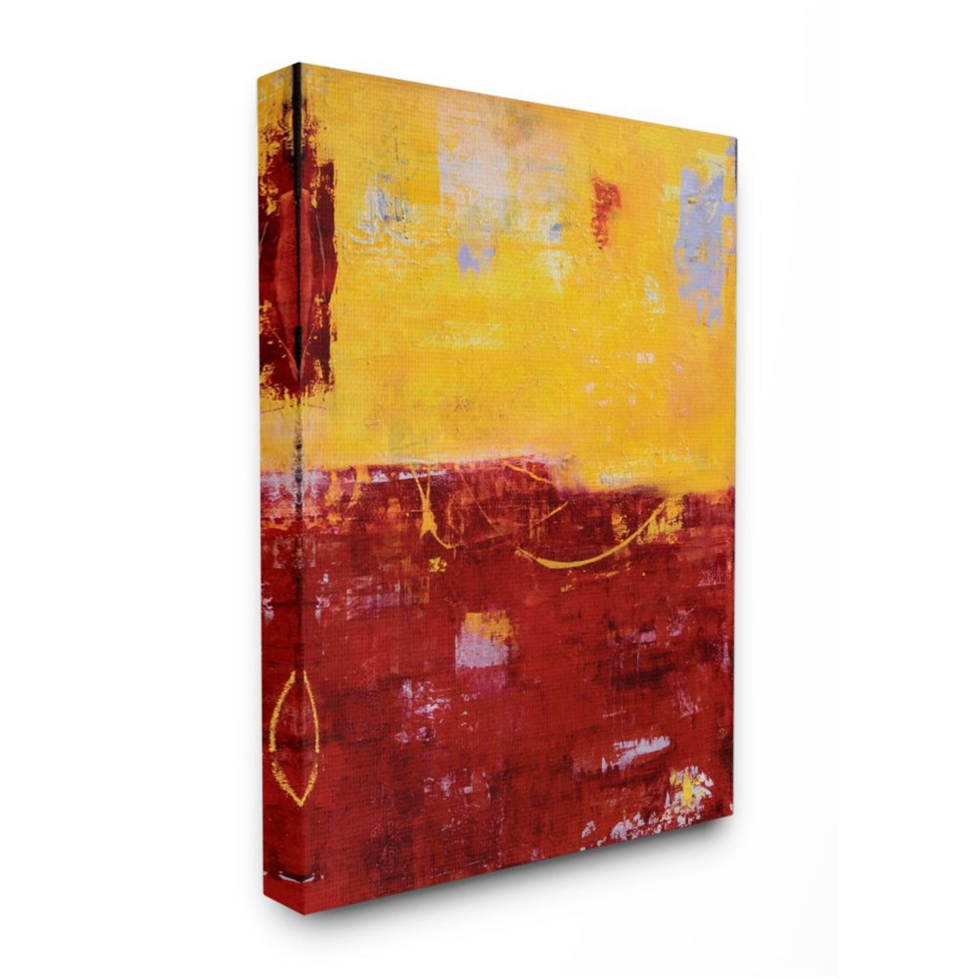 Stupell Industries Red and Yellow Color Block with Horizon Line Design by Erin Ashley, 30" x 40"