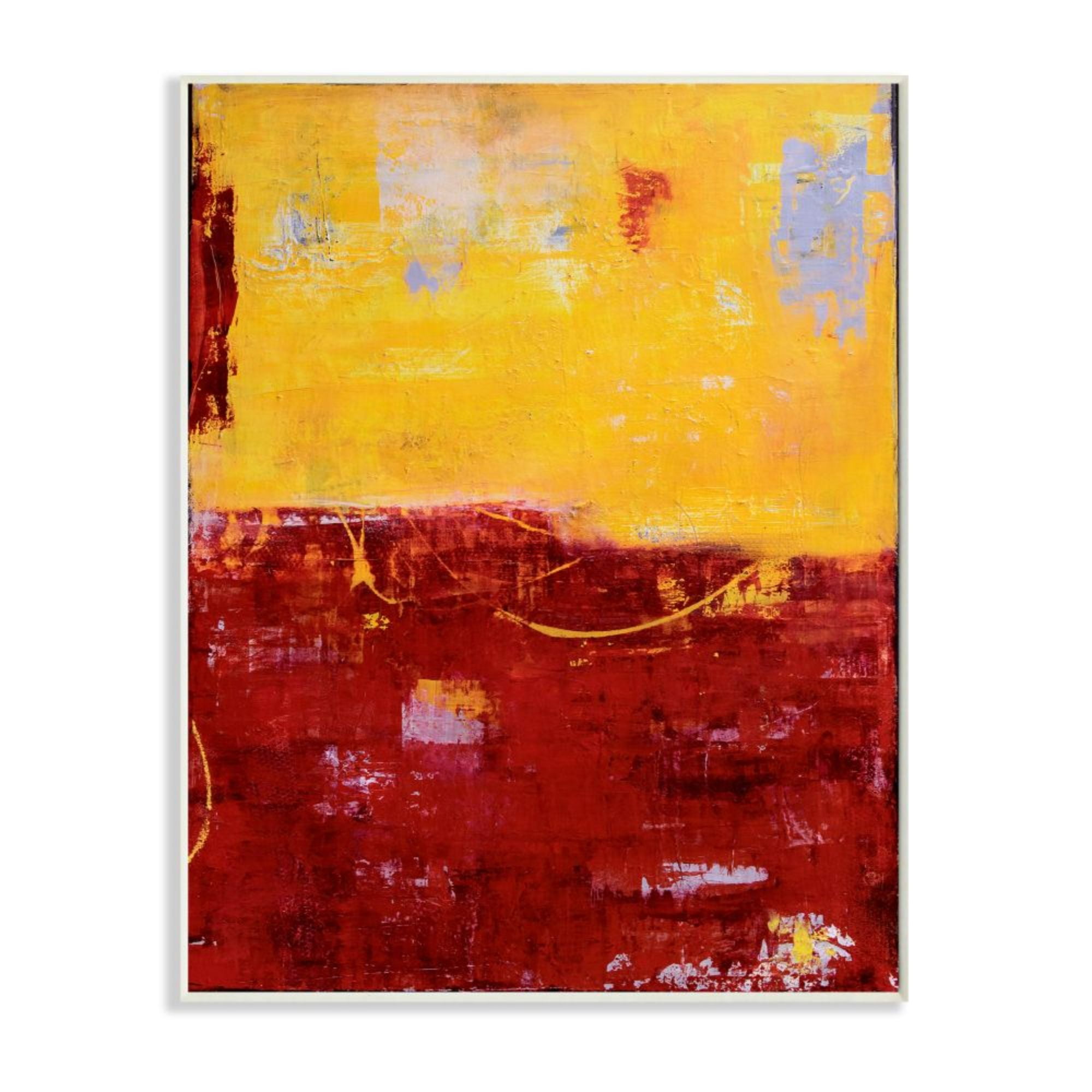 Stupell Industries Red and Yellow Color Block with Horizon Line Design by Erin Ashley