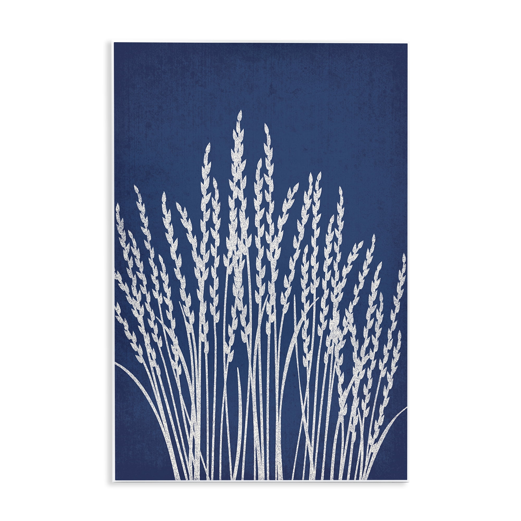 Stupell Industries Reed Grasses on Blue Plants & Flowers Painting Unframed Art Print Wall Art, 10 x 15