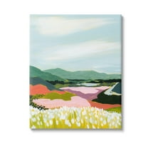 Stupell Industries Reeds & Distant Mountains Landscape Painting Gallery Wrapped Canvas Art Print Wall Art, 16 x 20