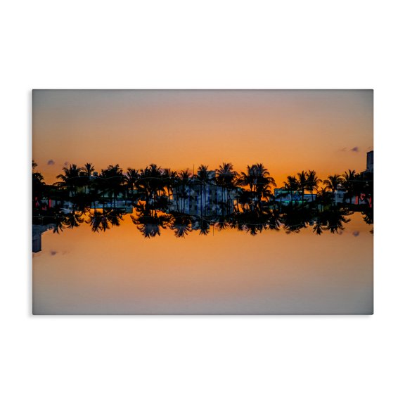 Stupell Industries Reflecting Sunset Palms Canvas Wall Art design by Robin Vandenabeele, 20 x 30
